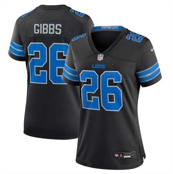 Women%27s Detroit Lions #26 Jahmyr Gibbs Black 2nd Alternate Stitched Jersey Dzhi->women nfl jersey->Women Jersey